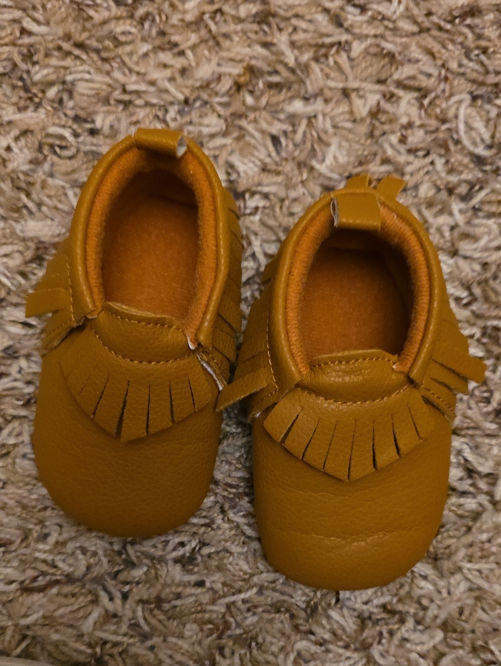 infant Moccasin Slip-On Shoes in Mustard